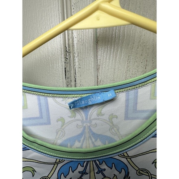 J. McLaughlin Catalina Cloth Top Cream Multicolor 3/4 Sleeve Size M *Read* - Picture 6 of 9